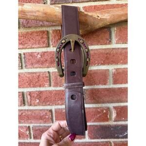 Ralph Lauren Horseshoe Belt Purple stones Size Small - Brown Burgundy